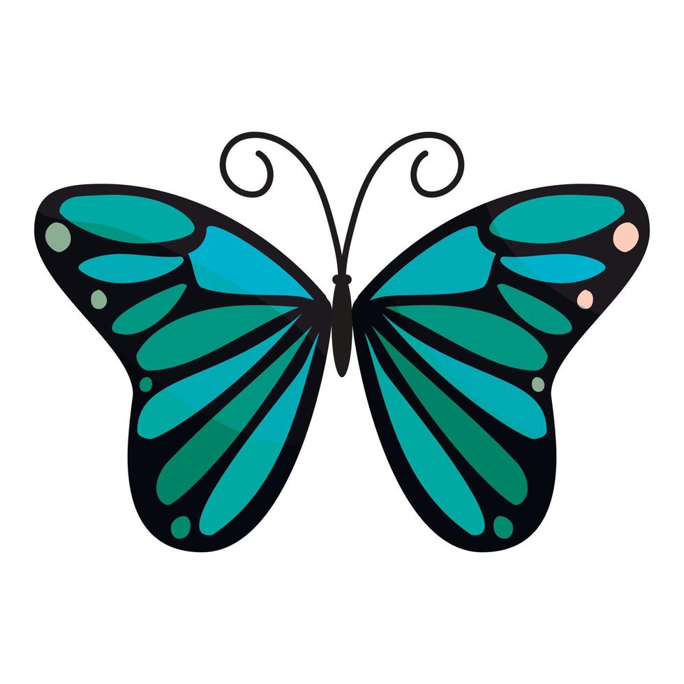 icono de mariposa brillante, estilo de dibujos animados vector