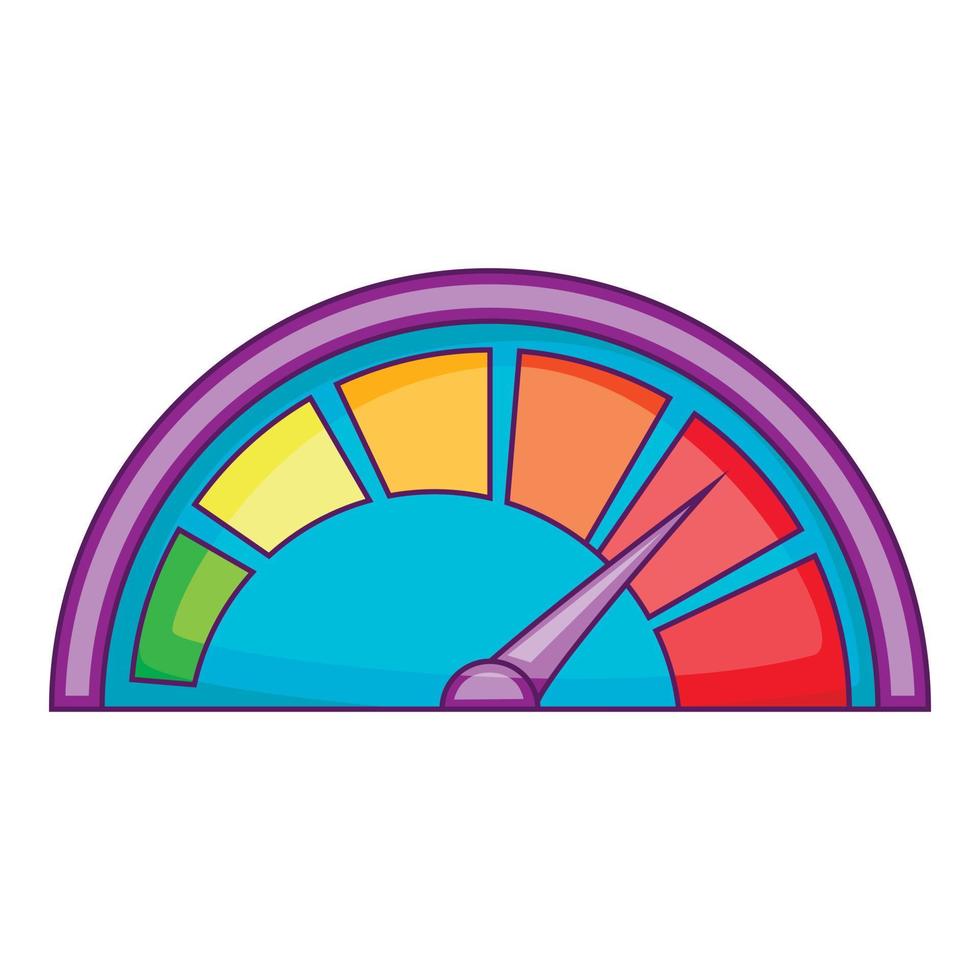 Small speedometer icon, cartoon style vector