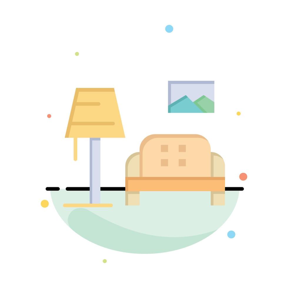 Lump Room Sofa Gallery Abstract Flat Color Icon Template vector