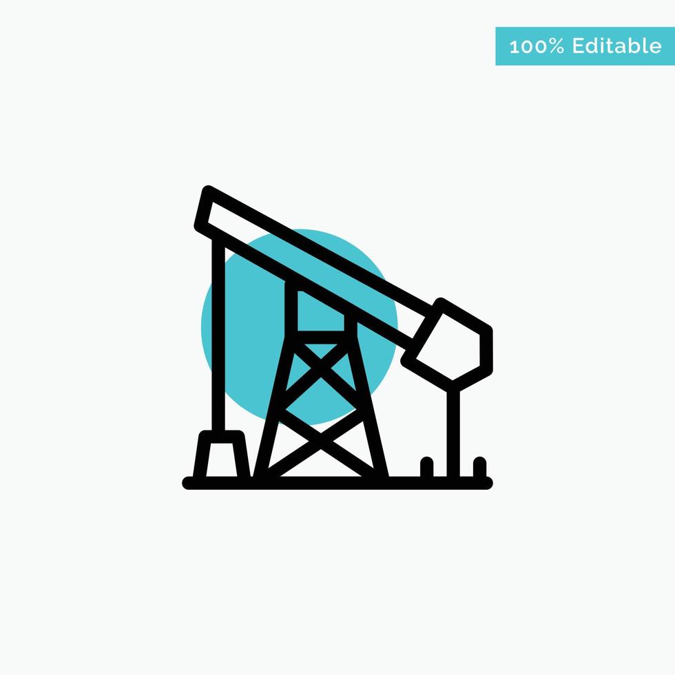 Construction Industry Oil Gas turquoise highlight circle point Vector icon