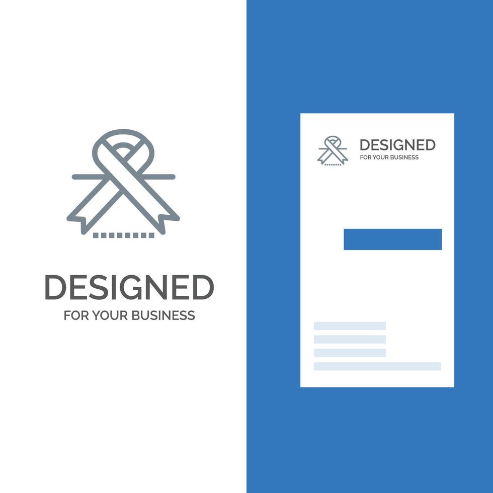 Cancer Oncology Ribbon Medical Grey Logo Design and Business Card Template vector