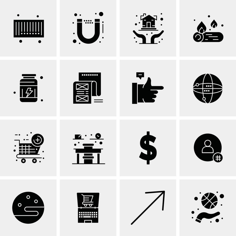 16 iconos universales de negocios vector ilustración de icono creativo para usar en proyectos relacionados con la web y dispositivos móviles