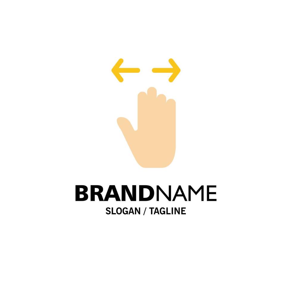 Hand Gesture Left Right zoom out Business Logo Template Flat Color vector