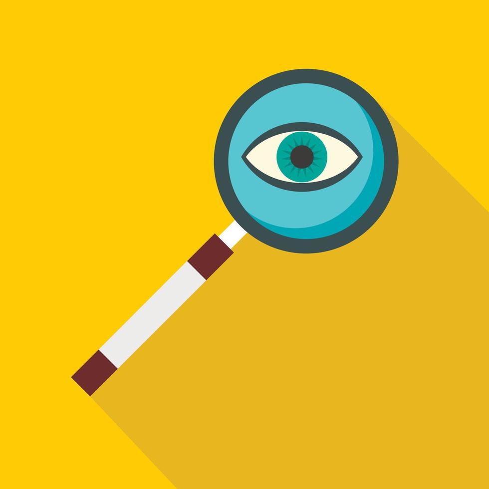 Magnifying glass icon, flat style vector