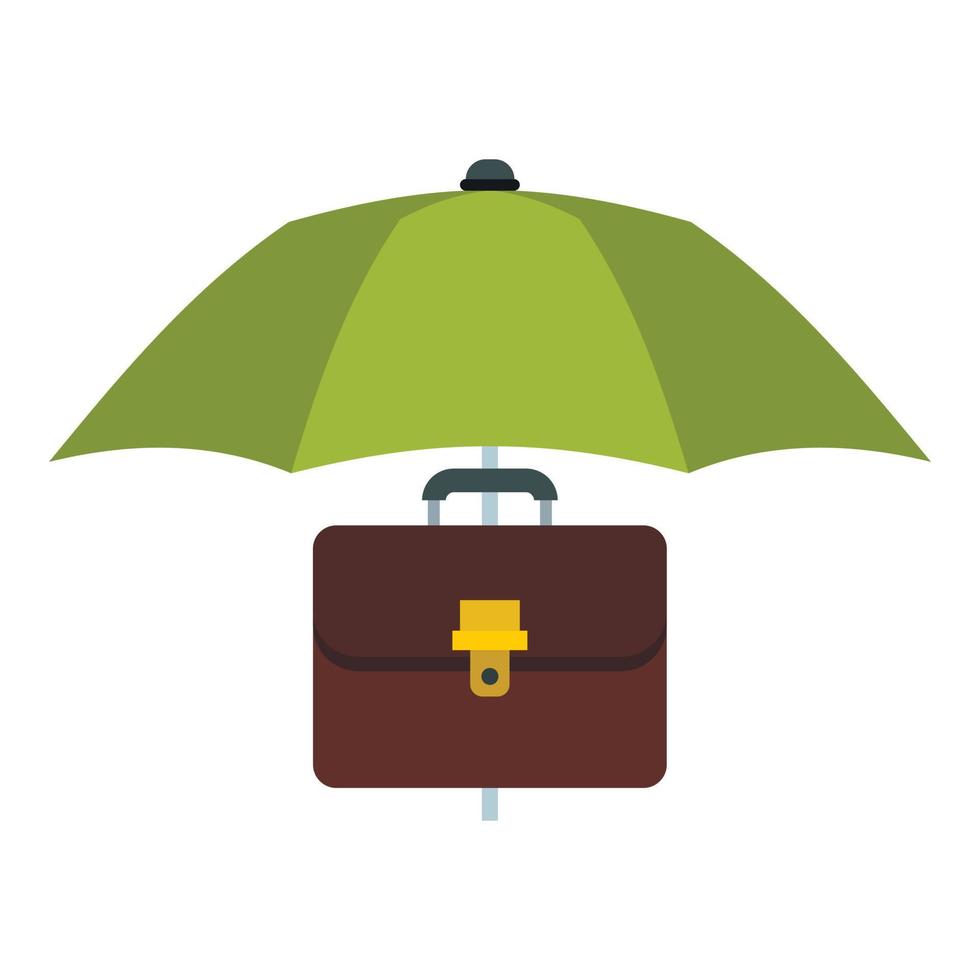 Umbrella and diplomat icon, flat style vector