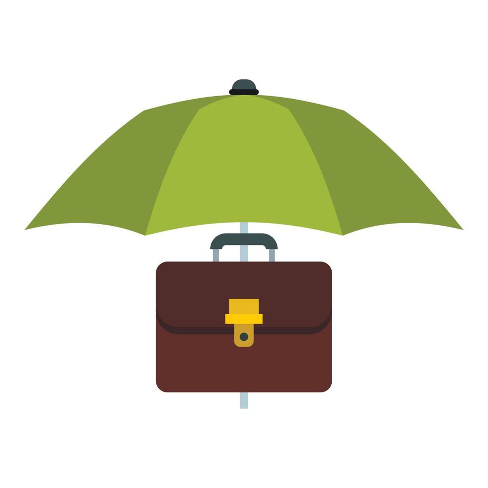 Umbrella and diplomat icon, flat style vector