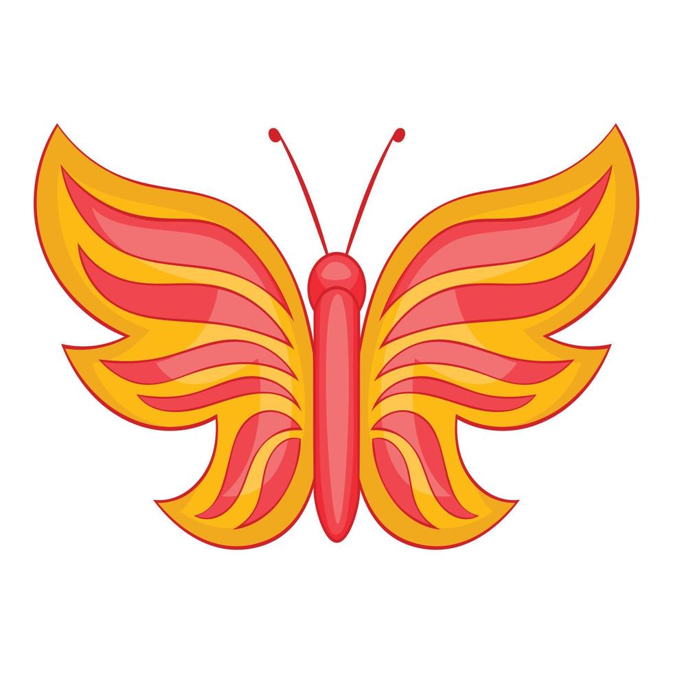 icono de mariposa roja, estilo de dibujos animados vector