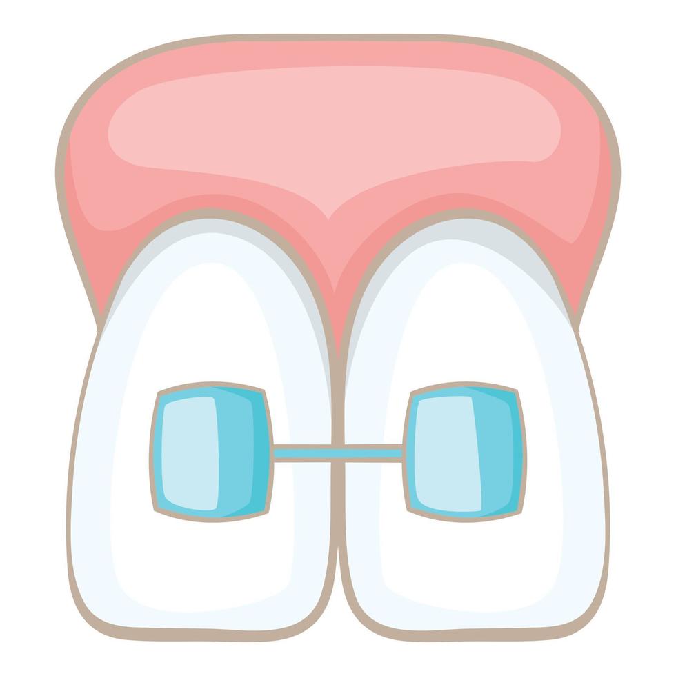 Teeth braces icon, cartoon style vector
