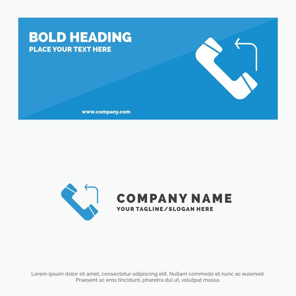 Answer Call Incoming SOlid Icon Website Banner and Business Logo Template vector