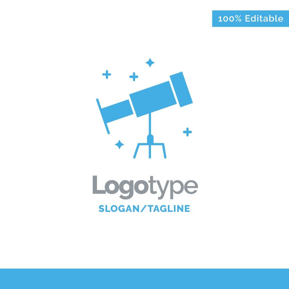 Astronaut Space Telescope Blue Solid Logo Template Place for Tagline vector