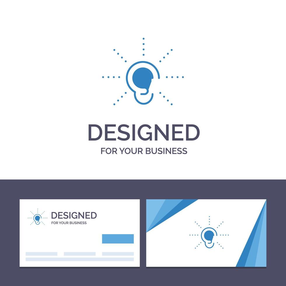 Creative Business Card and Logo template Awareness Ear Hear Hearing Listen Vector Illustration