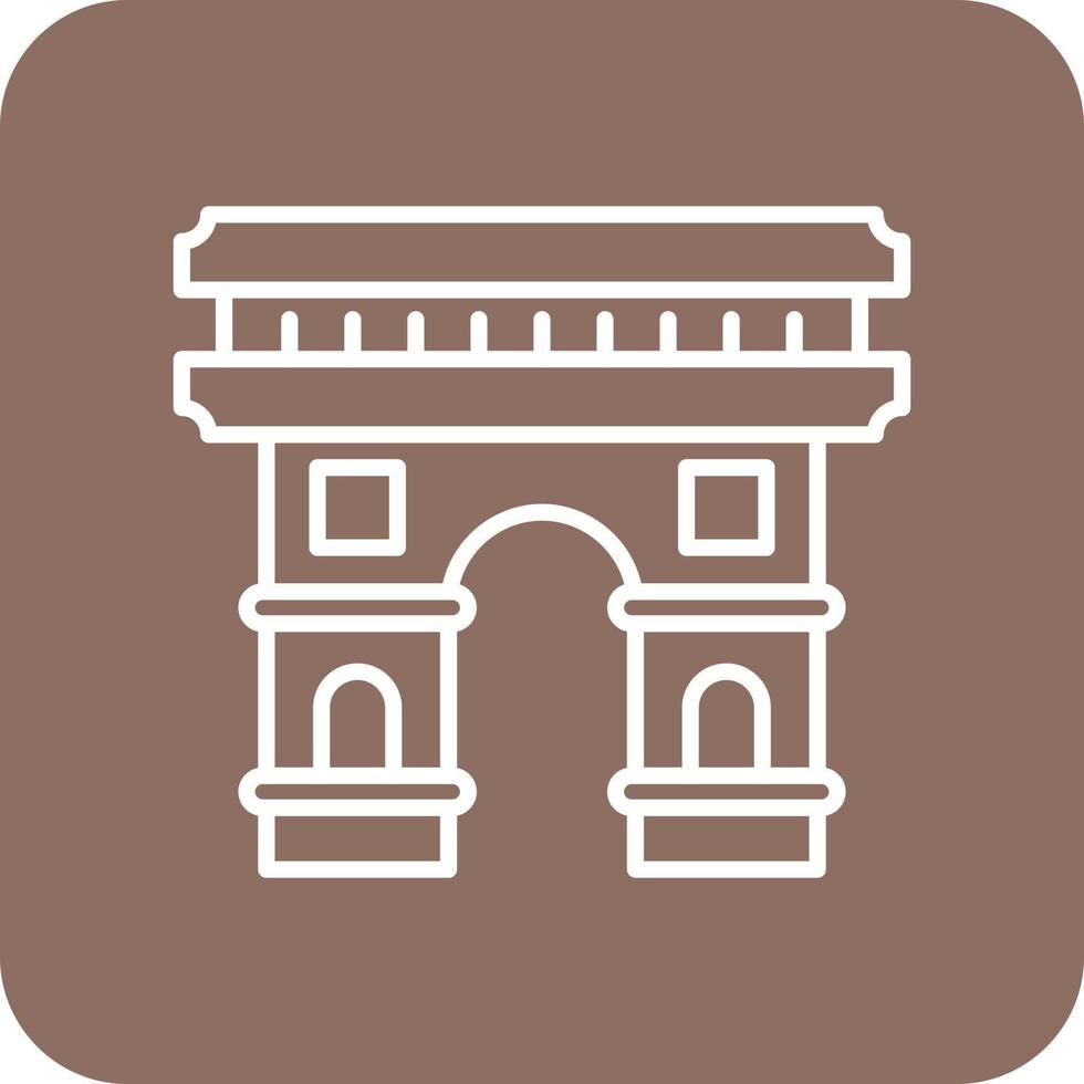 Arc De Triomphe Line Round Corner Background Icons vector