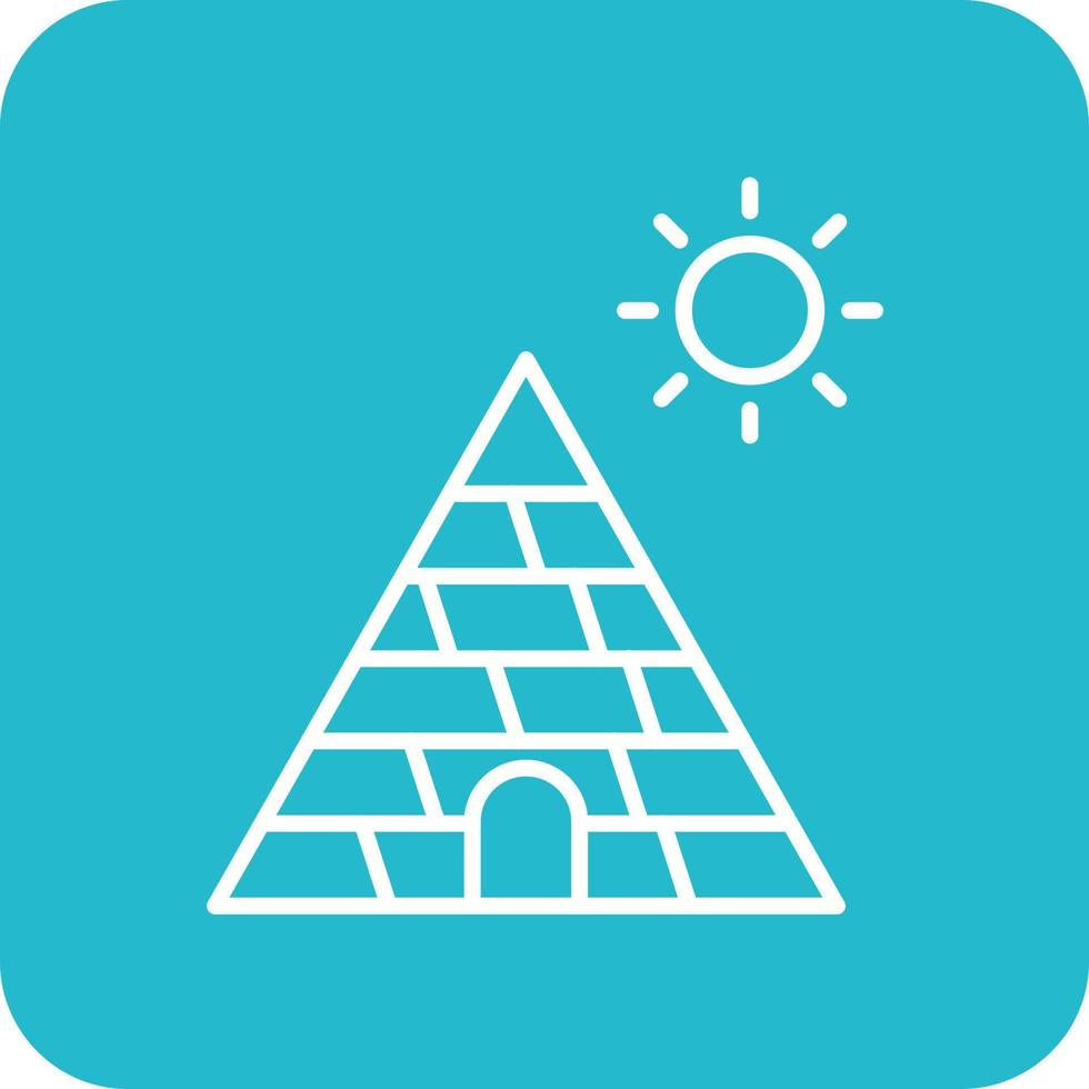 Pyramid Line Round Corner Background Icons vector