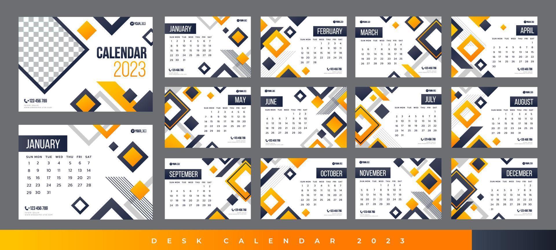 Desk Calendar 2023 vector