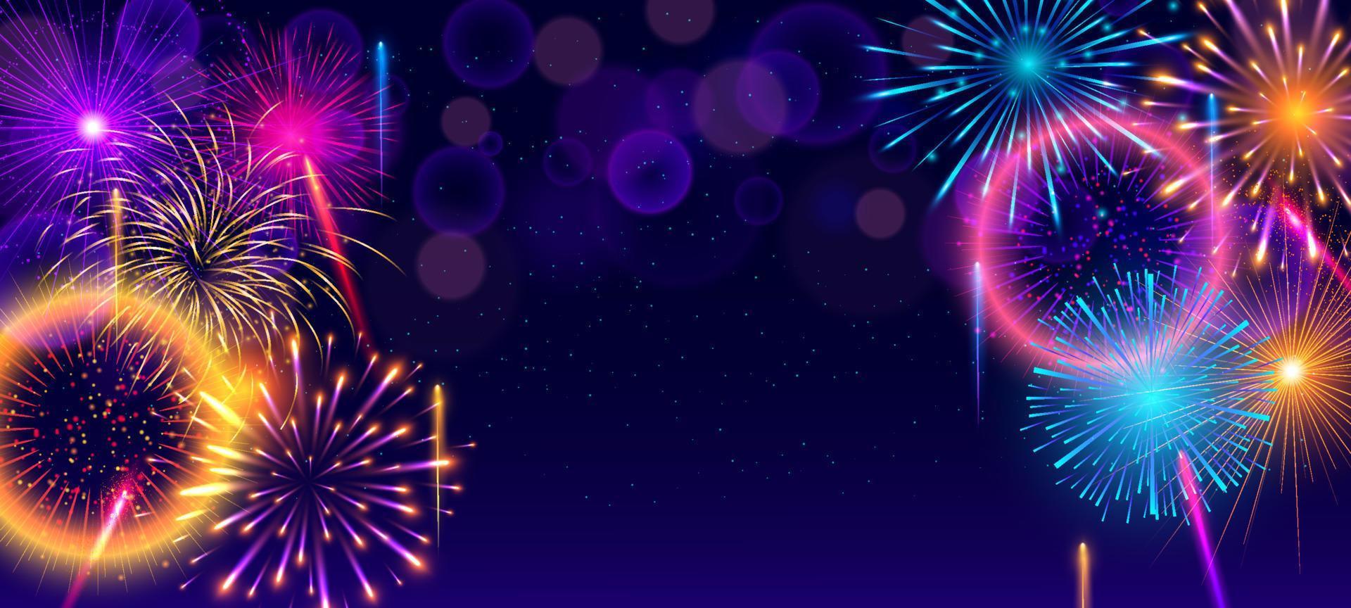 fondo de fuegos artificiales de año nuevo vector