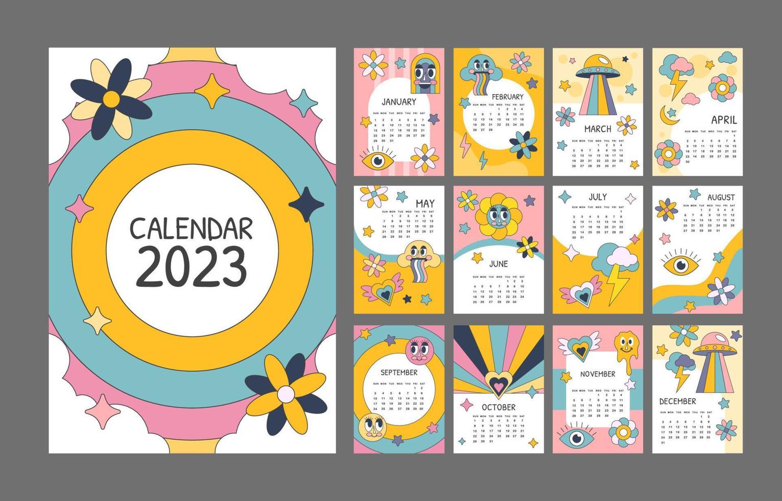 calendario de escritorio 2023 vector