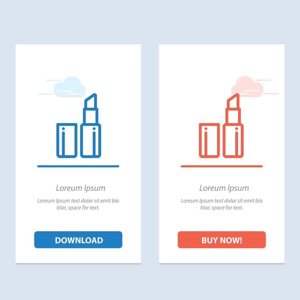 Lipstick Makeup  Blue and Red Download and Buy Now web Widget Card Template vector