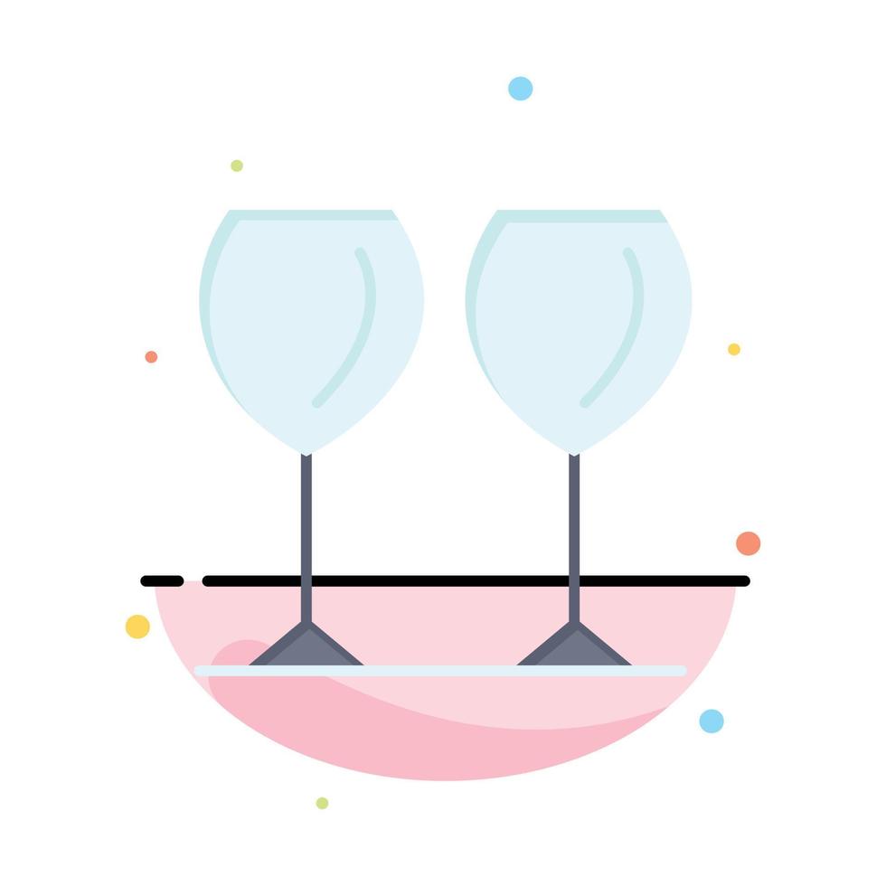 Glass Glasses Drink Hotel Abstract Flat Color Icon Template vector
