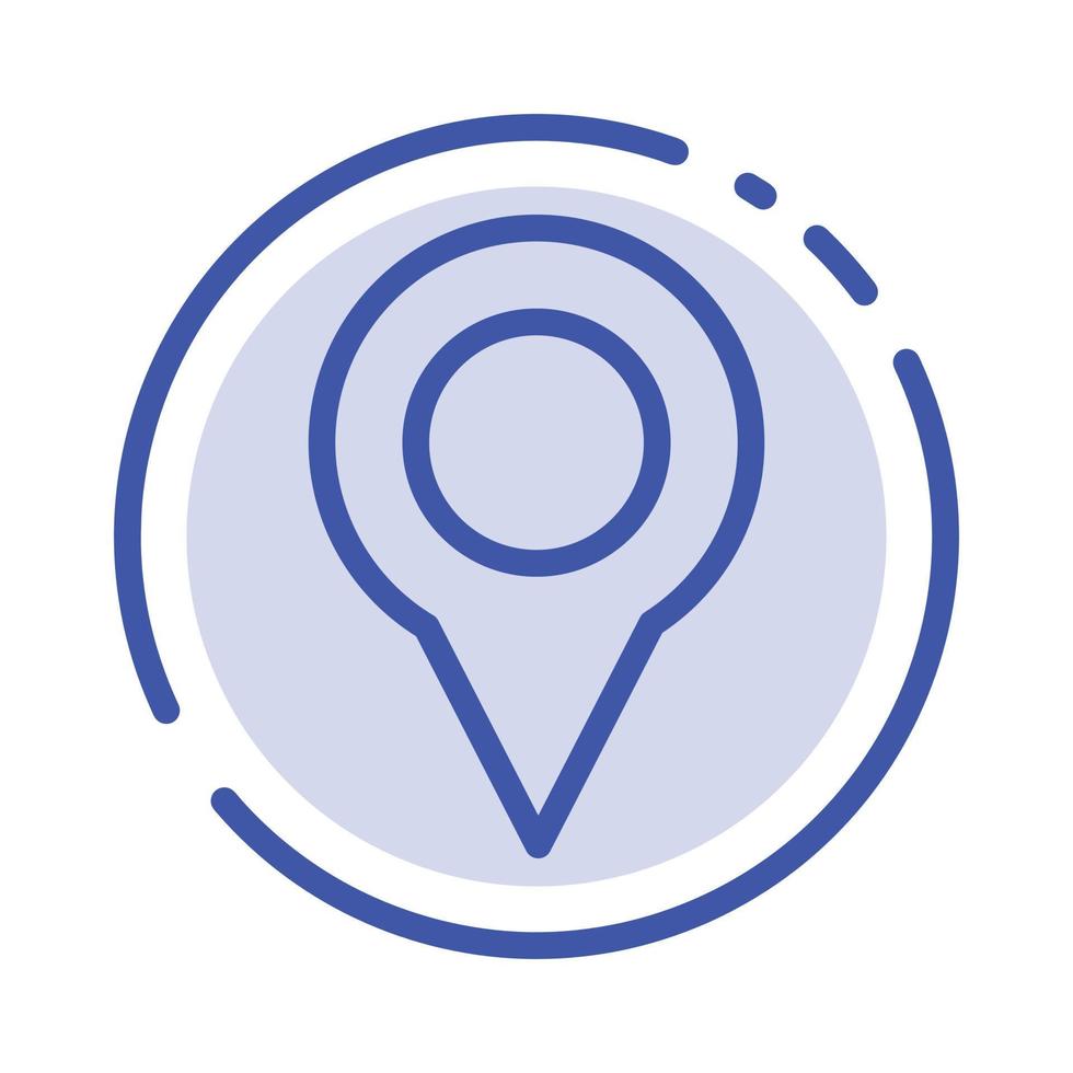 Location Map Marker Pin Blue Dotted Line Line Icon vector