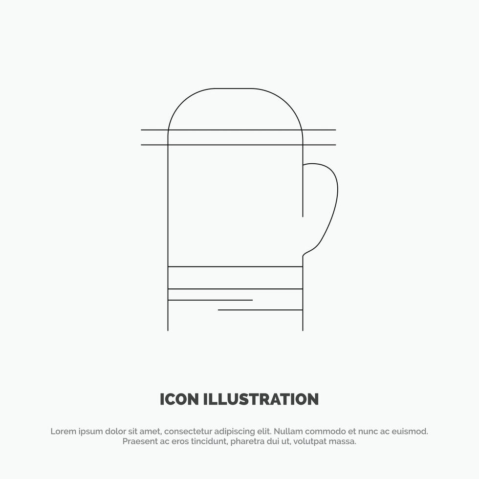 Glove Microwave Warm Cold Line Icon Vector