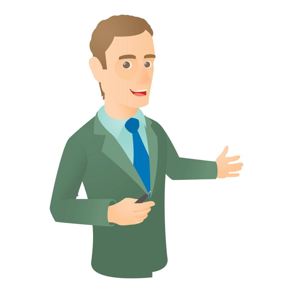 Presenter icon, cartoon style vector