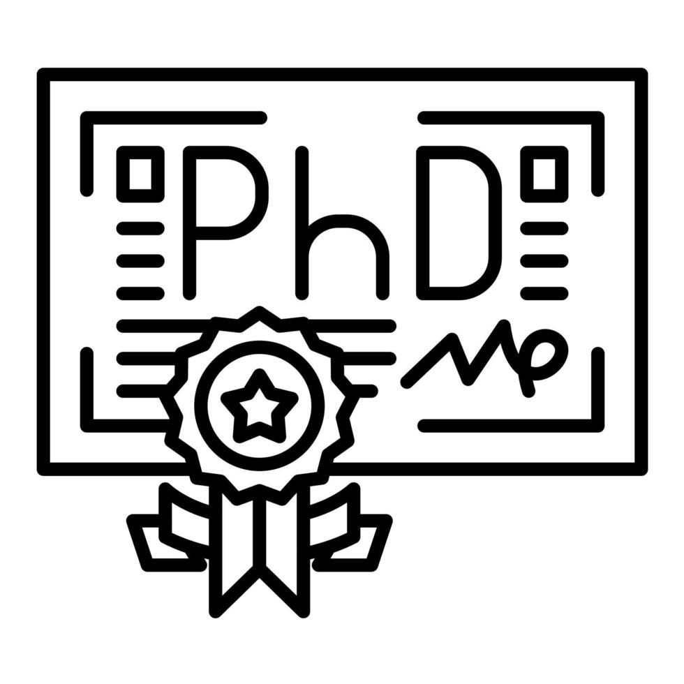 Phd Line Icon vector