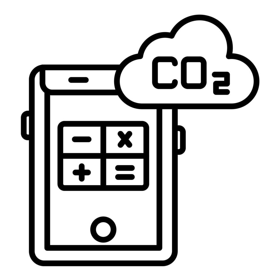 Gas Emissions Calculator Line Icon vector