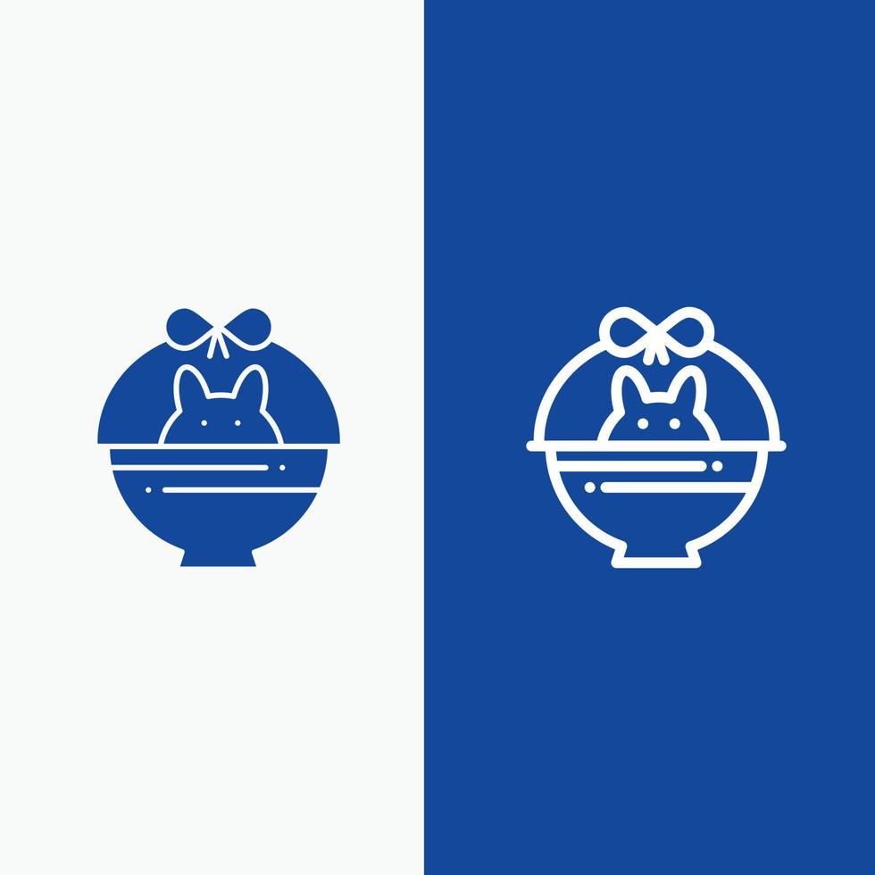 Basket Cart Baby Nature Line and Glyph Solid icon Blue banner Line and Glyph Solid icon Blue banner vector