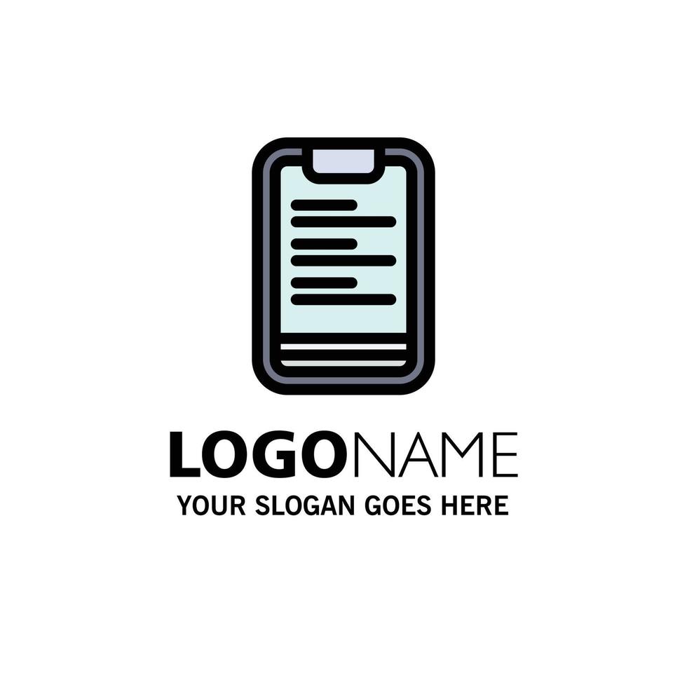 Clipboard Text Board Motivation Business Logo Template Flat Color vector