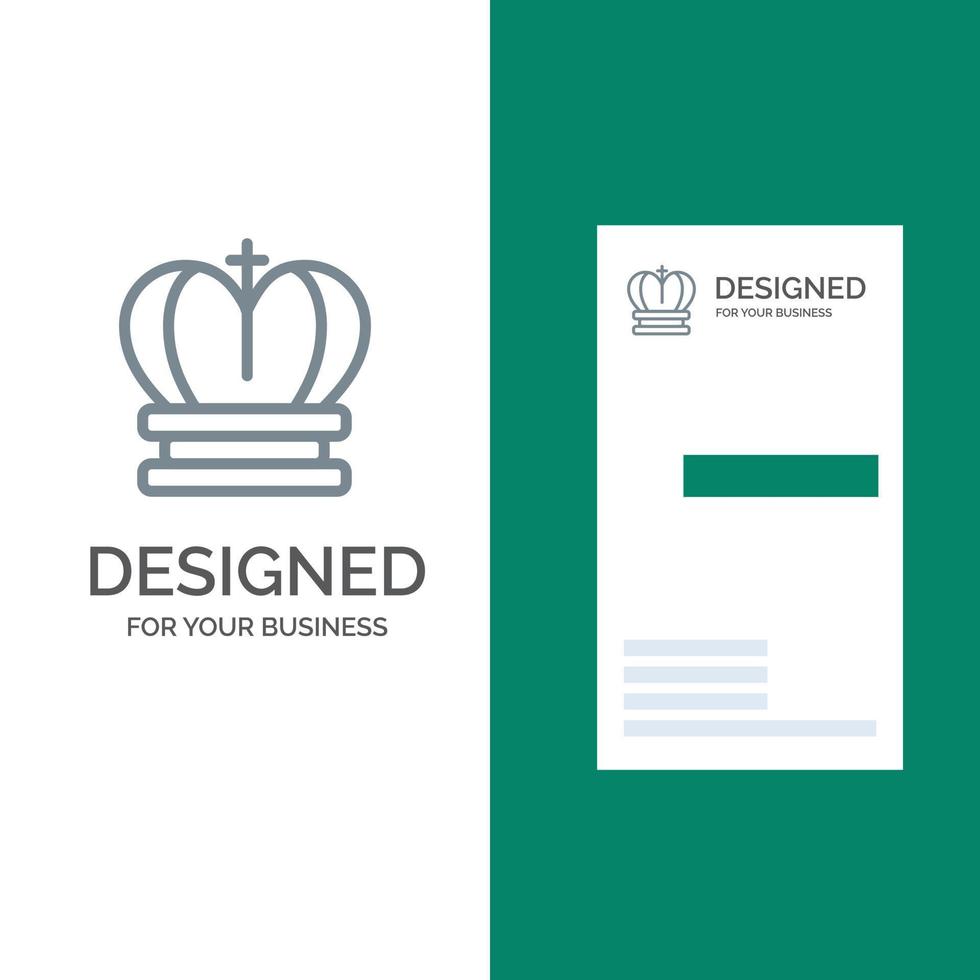 Crown King Royal Empire Grey Logo Design and Business Card Template vector