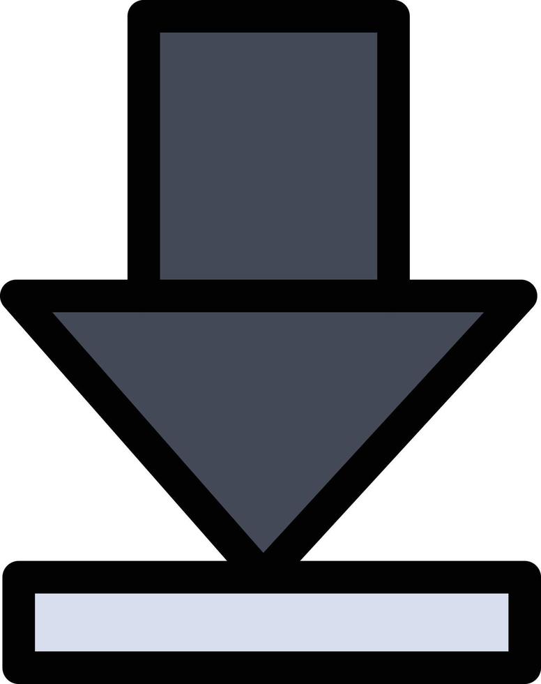 Arrow Dawn Download  Flat Color Icon Vector icon banner Template