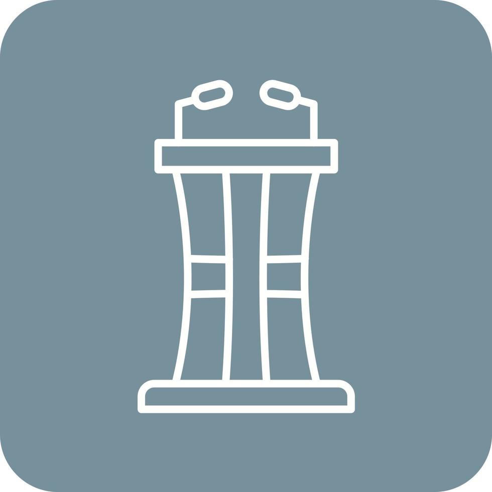 Lectern Line Round Corner Background Icons vector