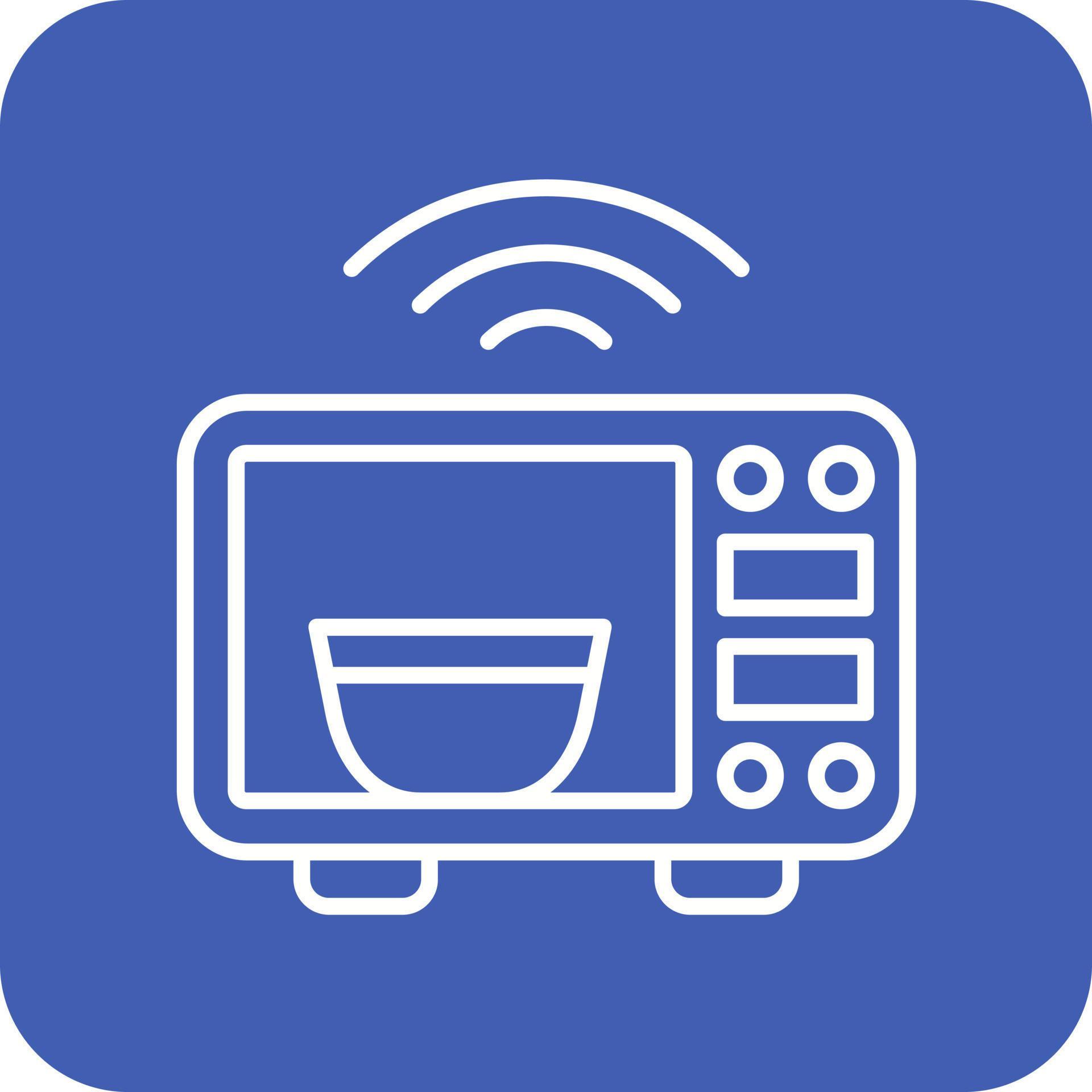 Smart Microwave Line Round Corner Background Icons 14674670 Vector Art