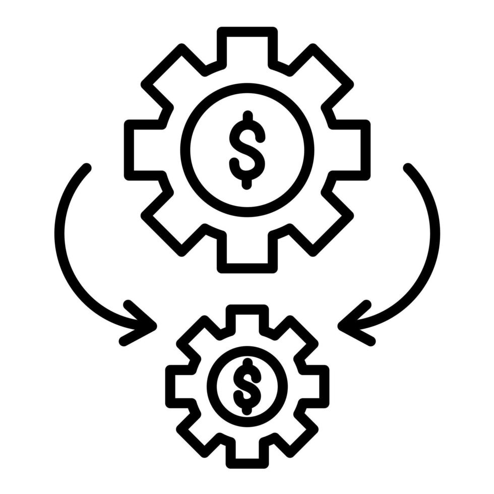 Business Process Automation Line Icon vector