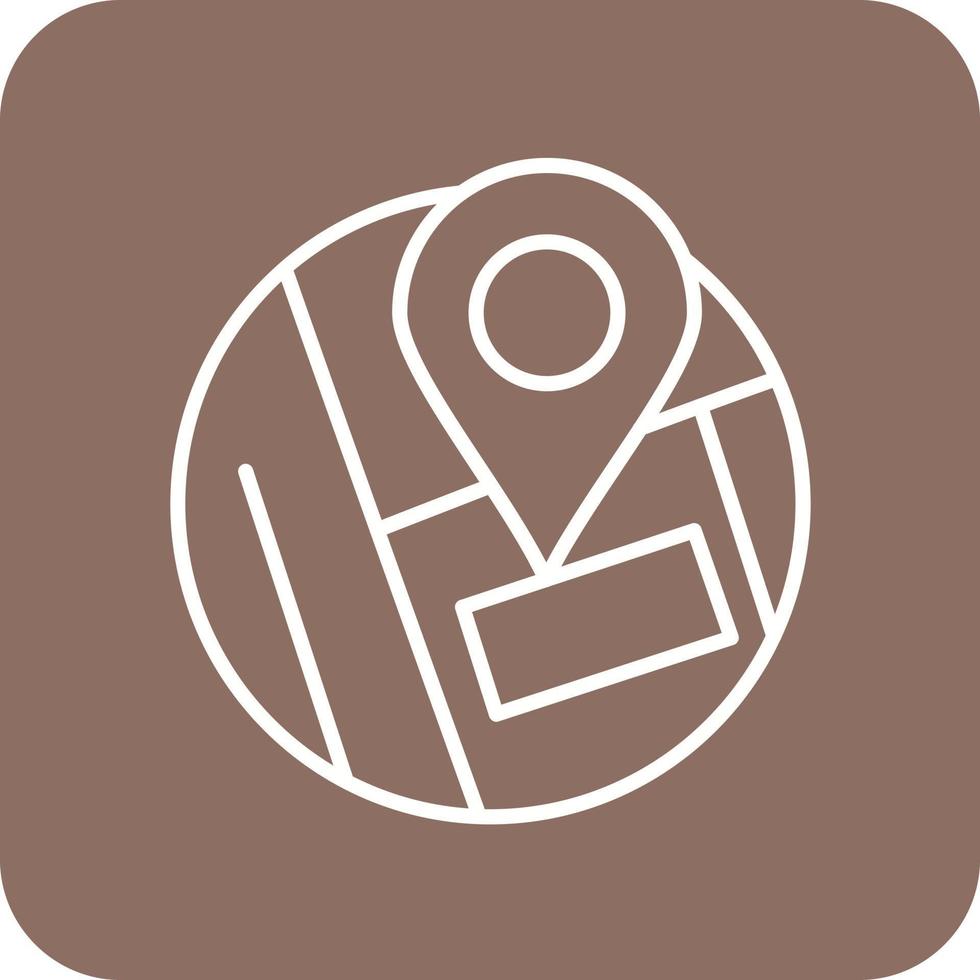 Location Marker Line Round Corner Background Icons vector