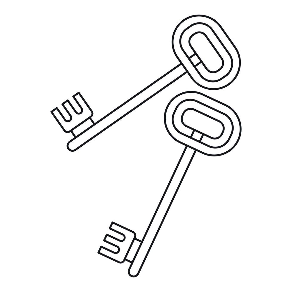 Keys icon, outline style vector