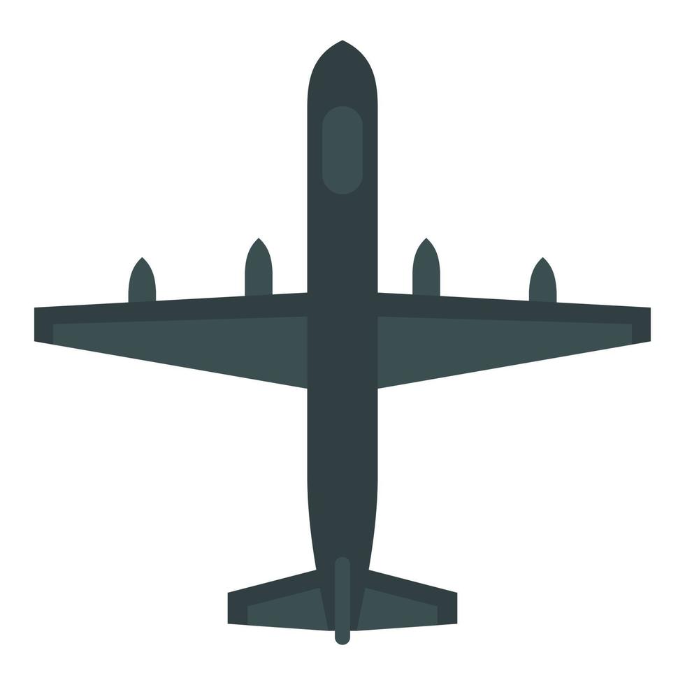 Large aircraft with missiles icon, flat style vector