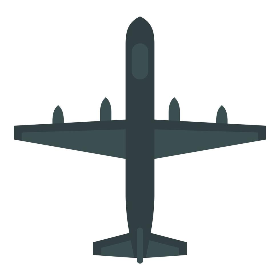 avión grande con icono de misiles, estilo plano vector