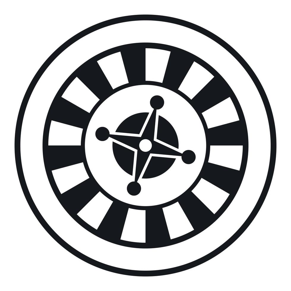 icono de ruleta de juego de casino, estilo simple vector