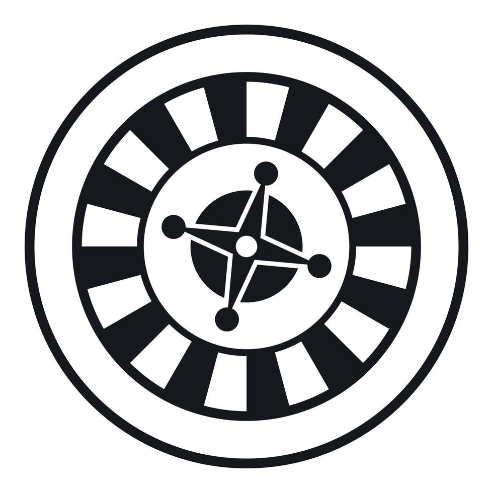 Casino gambling roulette icon, simple style vector