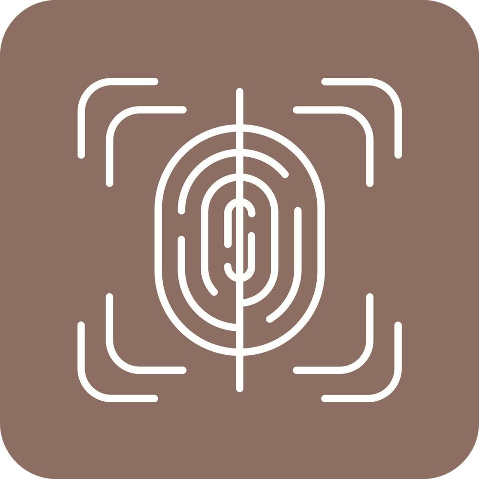 Fingerprint Scan Line Round Corner Background Icons vector