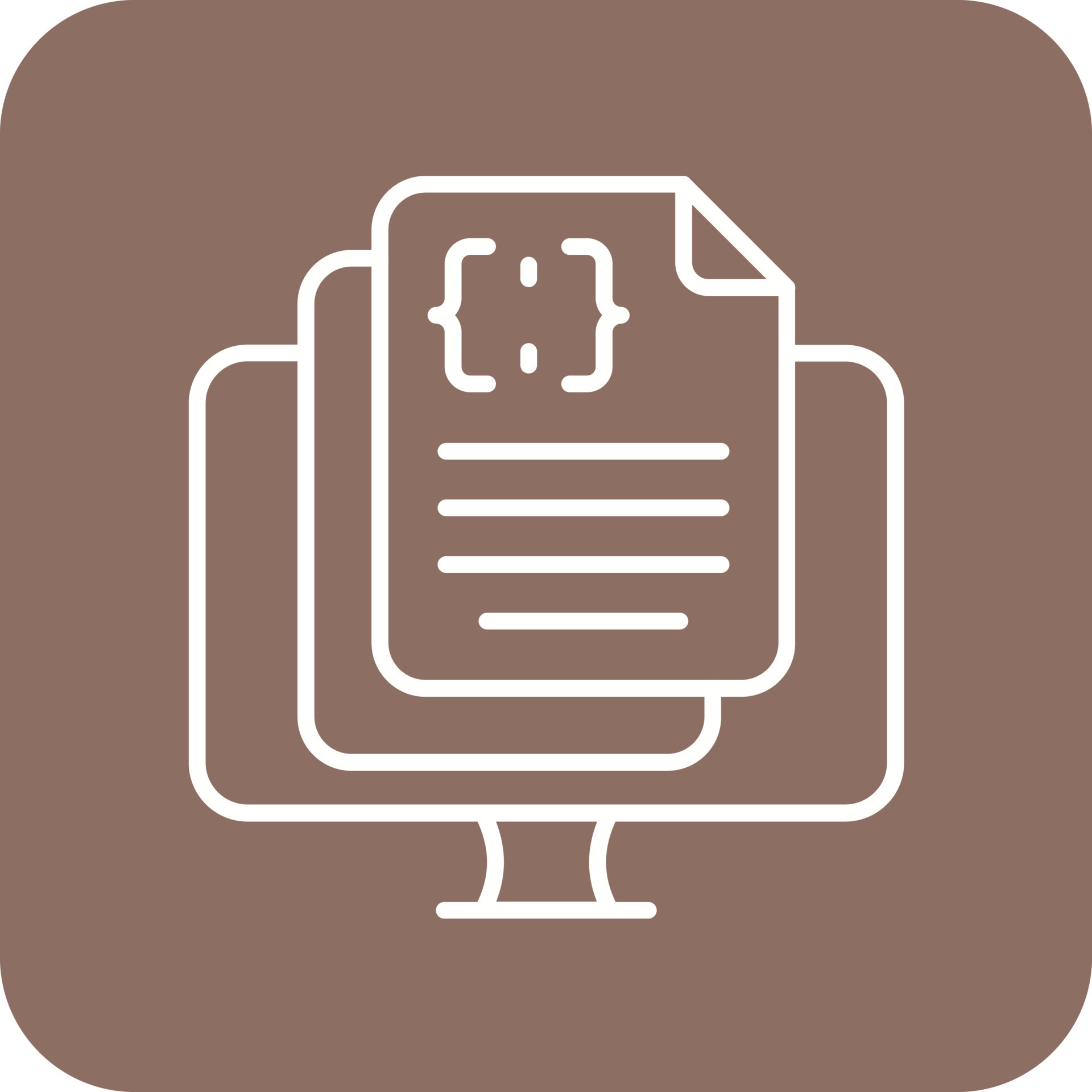 Programming Notes Line Round Corner Background Icons 14674851 Vector ...