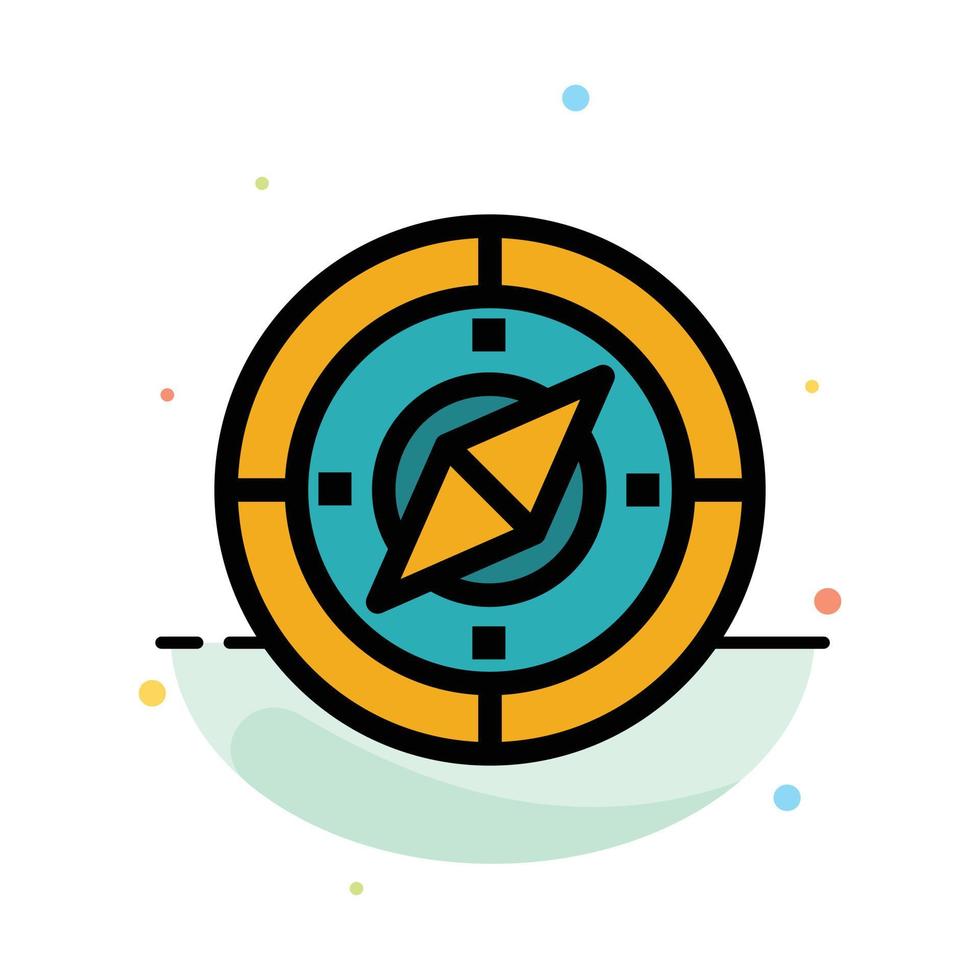 Navigation Navigator Compass Location Abstract Flat Color Icon Template vector