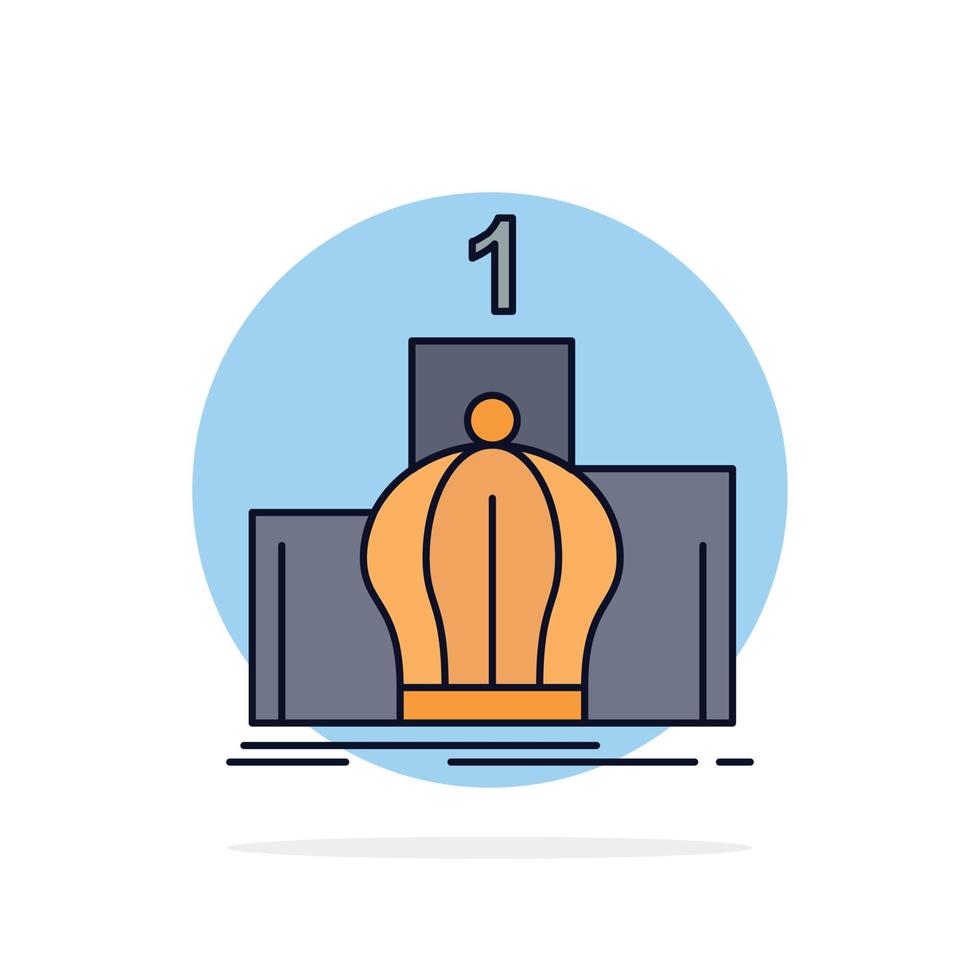 Crown king leadership monarchy royal Flat Color Icon Vector