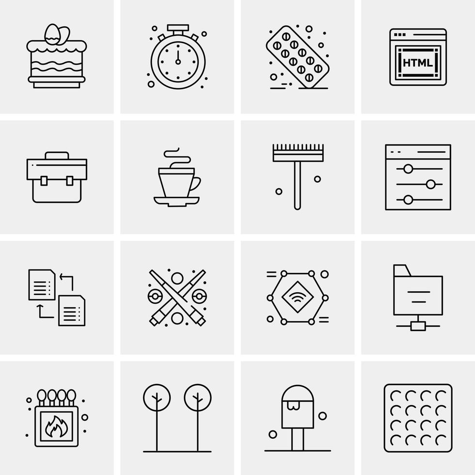 16 Business Universal Icons Vector Creative Icon Illustration to use in web and Mobile Related project