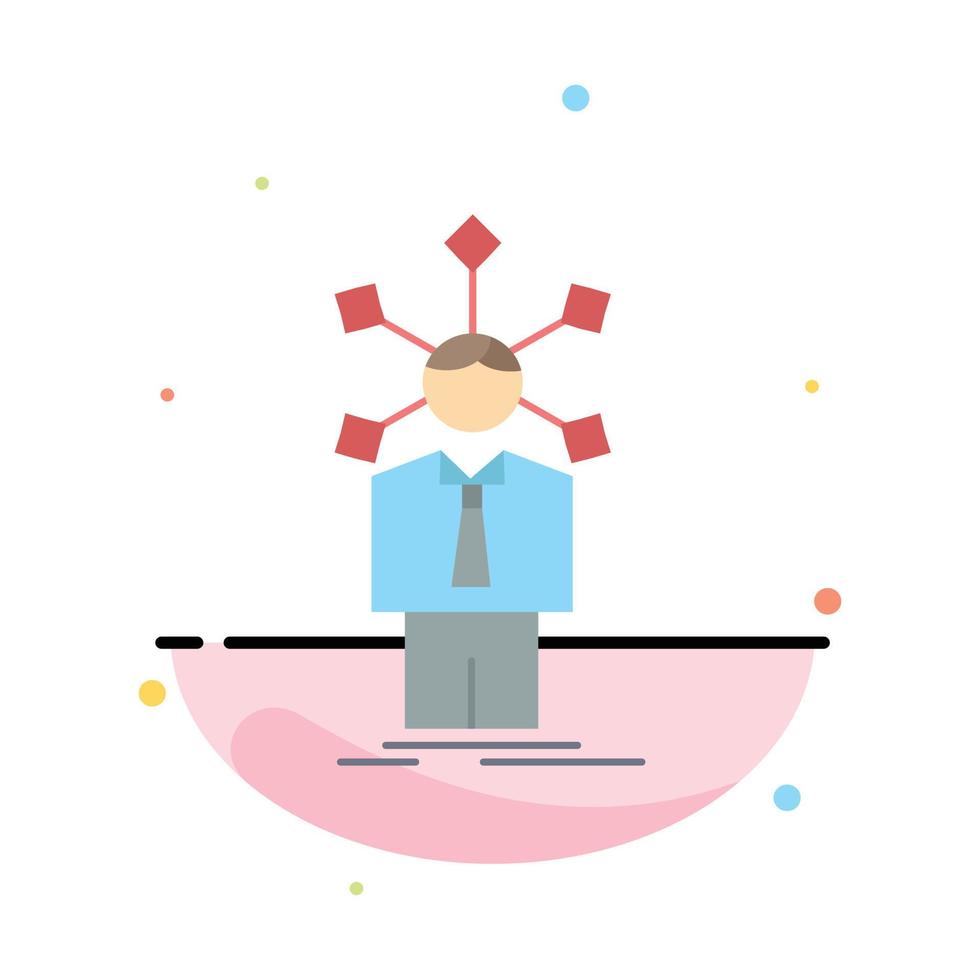 development human network personality self Flat Color Icon Vector