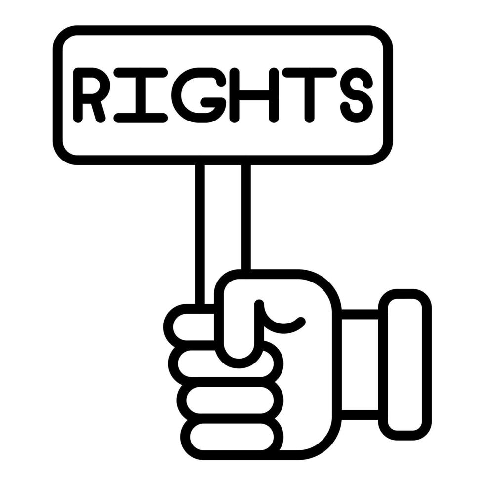 Right To Object Line Icon vector
