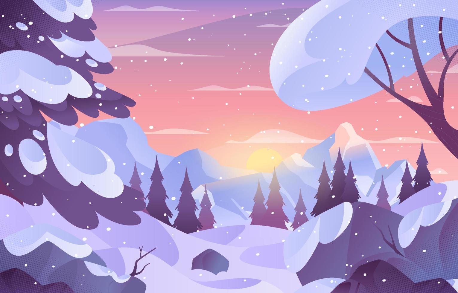 hermoso fondo de mañana de invierno vector