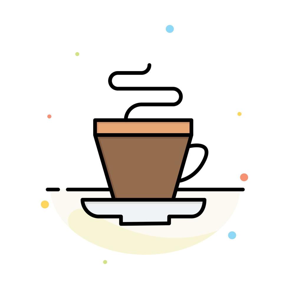 Tea Cup Coffee Indian Abstract Flat Color Icon Template vector