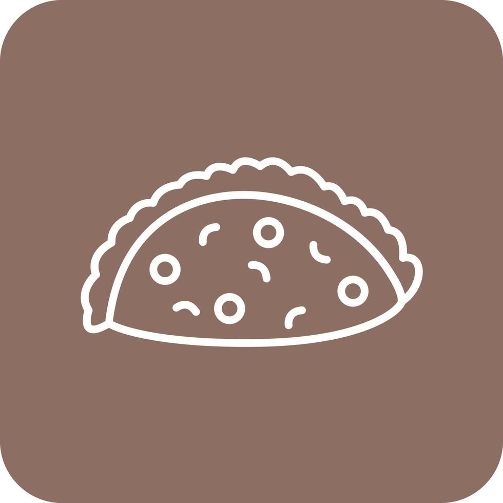 Empanada Line Round Corner Background Icons vector